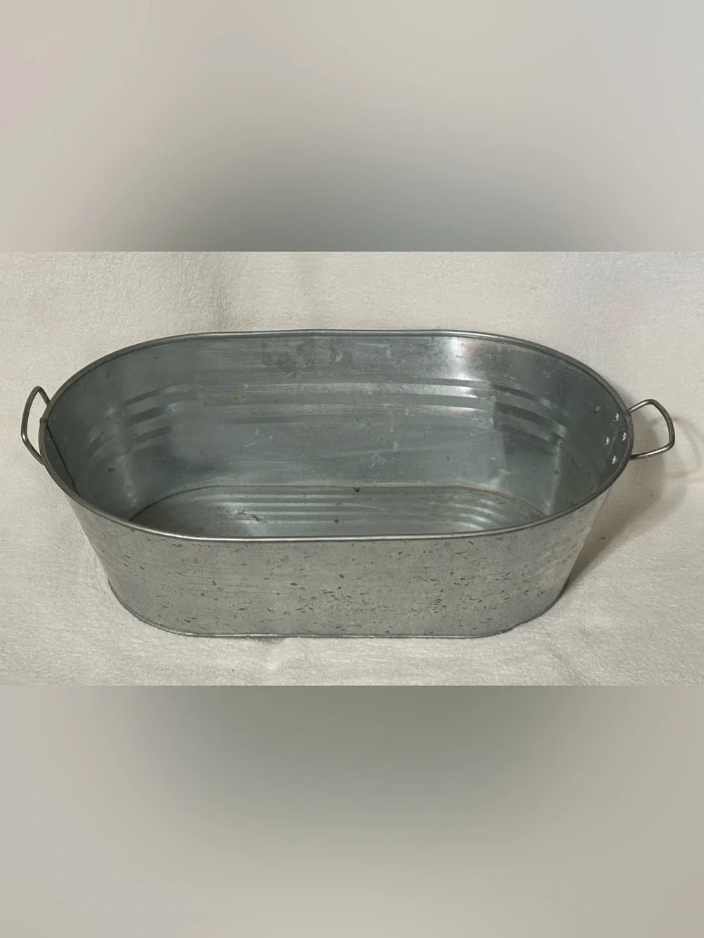 Galvanized Metal Tub with Handles - Gray